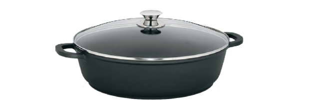 ROUND SERVING PAN W. OVENPROOF GLASS LID "KERROS" D:36 CM - M0211555