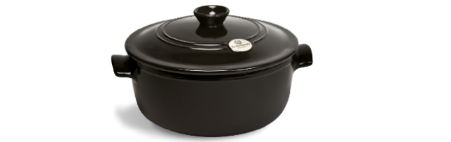 ROUND FLAME STEW POT, GREY-POIVRE, D:24 CM - E01794540