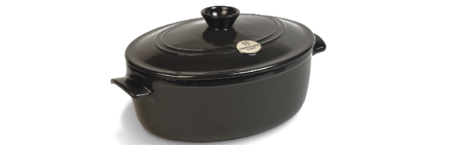 OVAL FLAME STEW POT, GREY-POIVRE, D:31 CM / 6 LT - E01794560