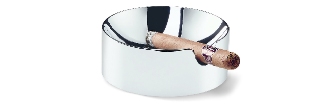 CIGAR ASHTRAY "SCALA", CHROME, MIROR-POLISHED D:14 CM - P06123174