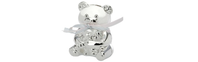 VARNISHED SILVER-PLATE BEAR MONEY BOX - H0704156