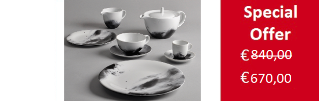 "FLUME" 55 PIECES PORCELAIN DINNER SET FOR 12 BY SPAL - S02-FLUME