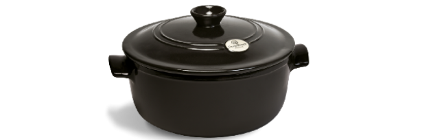 ROUND FLAME STEW POT, GREY-POIVRE, D:26 CM / 5.3 LT - E01794553