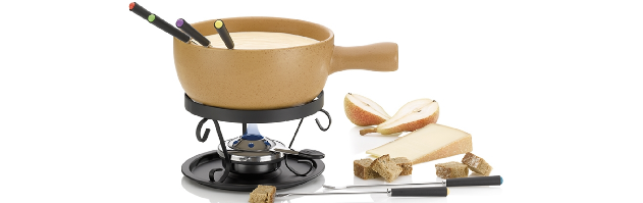 CHEESE FONDUE 9-PCS SET ''TESSIN'' W/PASTE BURNER - M0261305