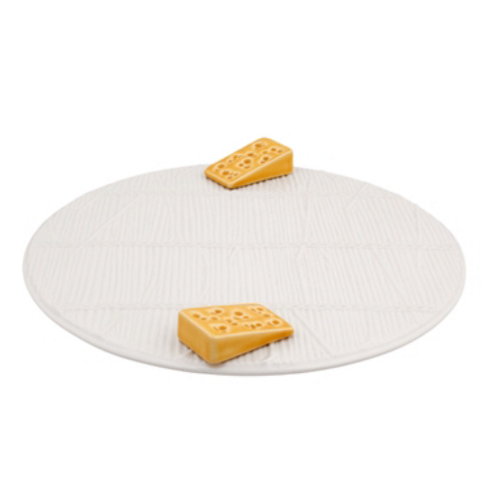 WHITE CHEESE TRAY WITH YELLOW CHEESE D:25 CM - V0265004818