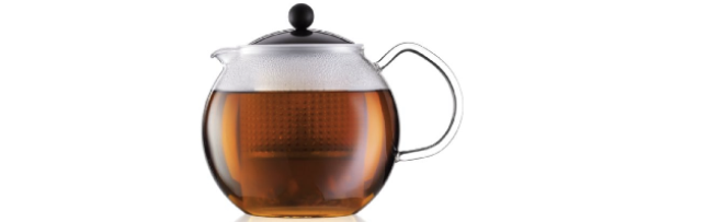 ASSAM TEA PRESS W. GLS HANDLE & COLOR PLASTIC LID 1.0 LT BLACK - B041830-01