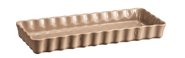 SLIM RECTANGULAR TART DISH, LIGHT BROWN 36 X 14 CM - E01966034