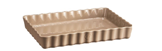 DEEP RECTANGULAR TART DISH, LIGHT BROWN 33 X 23 CM - E01966038