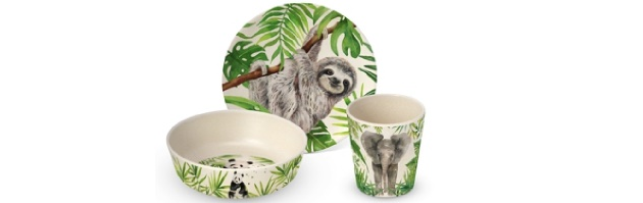 CHILDREN SET GIFT BOXED BAMBOO "TROPICAL' - P02603680